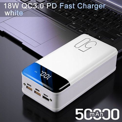 Chargeur Portable Batterie,Powerbank Blanc 50000mah Piop857