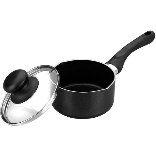 Ibili Casserole Avec Bec Verseur 12 Cm Aluminium + Couvercle En Verre