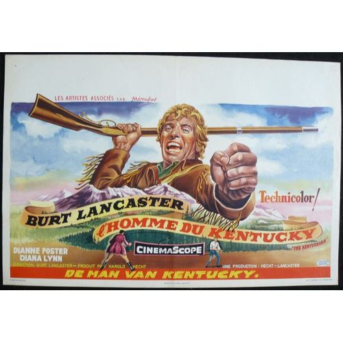 L'homme Du Kentucky - The Kentuckian * Film Western 1955 Burt Lancaster - Affiche De Cinéma Originale Belge 1955 - 35x55 Cm Original Release Movie Poster * Burt Lancaster ; Dianne Foster ; Diana Lynn