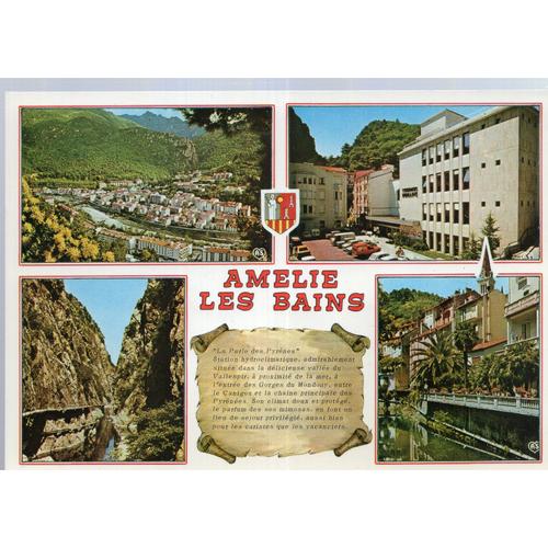 Carte Postale D' Amélie Les Bains (Pyrénées-Orientales) 4 Vues + Texte Explicatif (Réf.28)