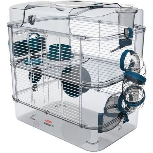 Zolux Cage Sur 2 ?Tages Pour Hamsters, Souris Et Gerbilles - Rody3 Duo - L 41 X P 27 X H 40,5 Cm - Bleu