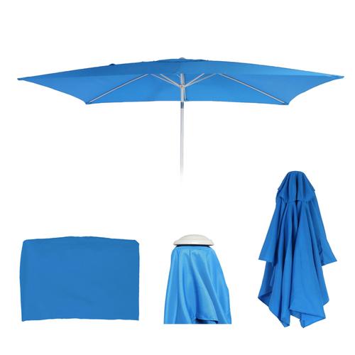 Housse De Rechange Pour Parasol N23, Housse De Rechange Pour Parasol, 2x3m Rectangulaire Tissu/Textile 4,5kg Uv 50+   Bleu