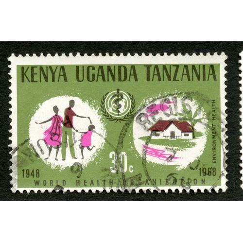 Timbre Oblitéré Kenya Uganda Tanzania,World Health Organization,Environment Health,1948-1968,30c