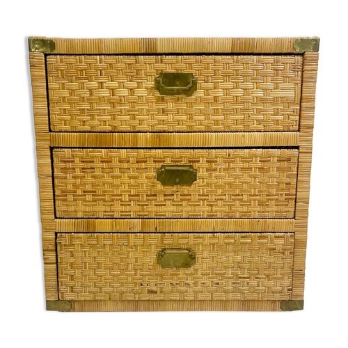 Commode Moderne Du Milieu Du Sicle Rotin Beige