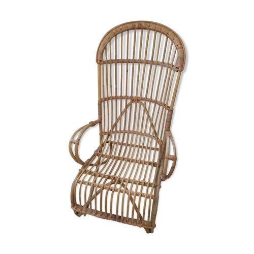 Rocking Chair Rotin Marron