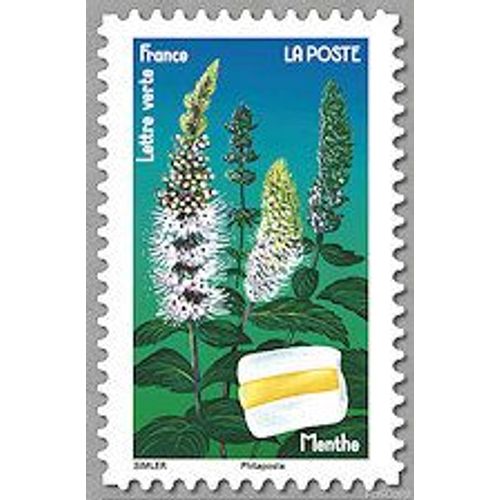 Menthe Timbre Oblitéré