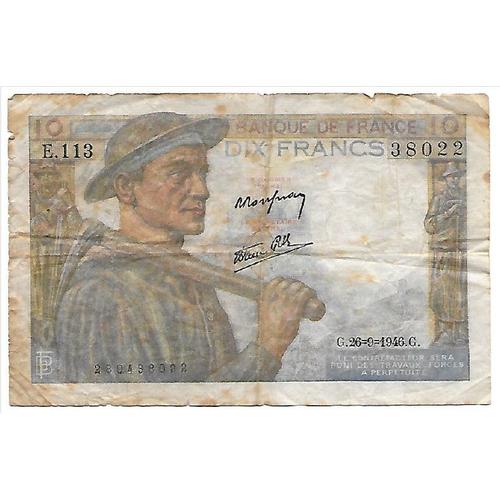 Billet 10 Francs Mineur 1946