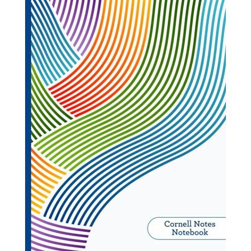 Cornell Notes Notebook With Abstract Waves Of Color Design: Cornell Note Taking System Notebook For Students. Great For Meetings, Lectures, Conferences, Etc
