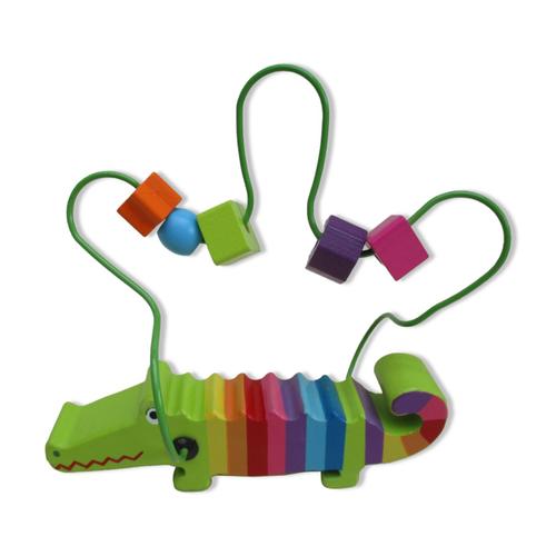 Boulier Labyrinthe En Bois Crocodile Multicolore