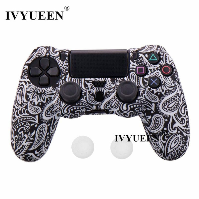 Feuille Blanche - Étui De Protection En Silicone Pour Manette Sony Dualshock 4 25 Couleurs Capuchon De Poignée Pour Joystick Ps4 Pro Slim