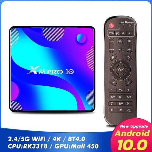 X88 PRO 10 Android 10 Smart TV BOX RK3318 Quad Core android Smart TV Box 4G + 32G mei285