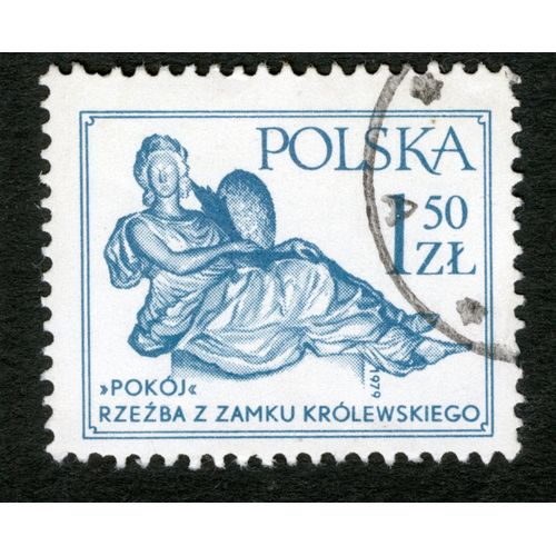 Timbre Oblitéré Polska,"Pokoj" Rzezba Z Zamku Krolewskiego,1979,1,50 Zl
