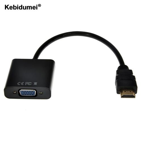 Longueur Adaptateur HDMI to VGA - Noir - Kebidumei ? adaptateur convertisseur mâle-femelle pour PC tablette Support 1080P HDTV HDMI compatible avec VGA