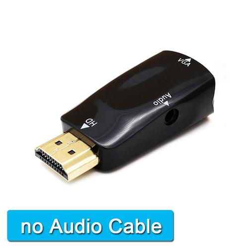 Longueur = 0.5m - Aucun câble audio - Convertisseur de câble HDMI vers VGA mâle vers femelle adaptateur de conversion Jack 3.5mm Audio HD 1080P pour PC tablette