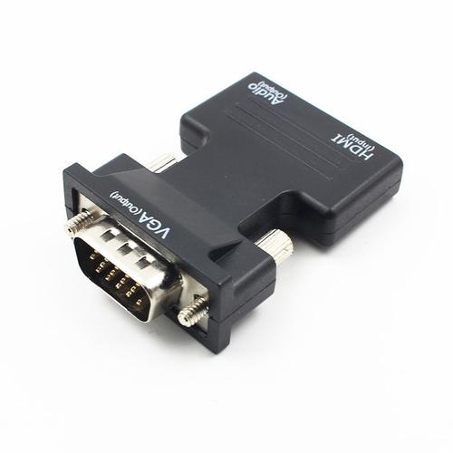 Longueur HDMI à VGA - noir - convertisseur femelle-VGA mâle compatible HDMI prise en charge de la sortie de Signal 1080P pour multimédia avec adaptateur Audio vente en gros