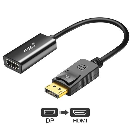 Longueur Standard - DP à HDMI - DUPILINK Displayport adaptateur DP vers HDMI Port d'affichage vers DVI VGA 3.5mm câble Audio connecteur pour PC projecteur pour ordinateur portable adaptateur HDMI