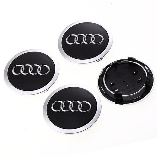 Lot de 4 caches central Noir Audi jantes en alliage de 69 mm pour 4B0601170A S3 S4 A2 A3 A4 A6 A8 TT RS4 Q5 Q7 S3 S4 A6 S6 RS6 TT et autres modèles