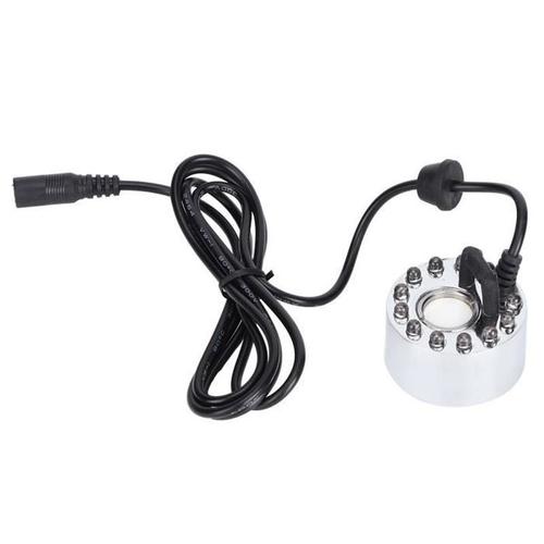 Argent Aquarium 12 LED Lumière Ultrasonic Mist Maker Atomiseur Fontaine D'eau Étang Intérieur Extérieur-HEN