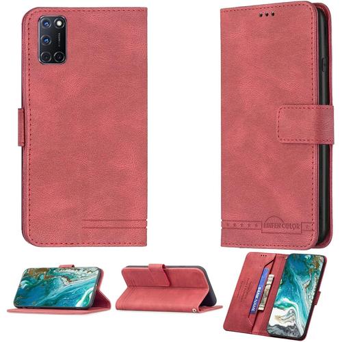 Coque Pour Oppo A72 Coque Pour Oppo A72 Case Téléphone Cover Pu Cuir Béquille Magnétique Étui Portefeuille Bf09-Hong