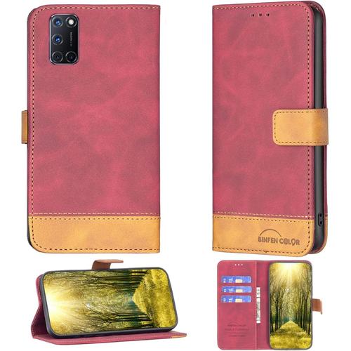 Coque Pour Oppo A72 Coque Pour Oppo A72 Case Téléphone Cover Pu Cuir Béquille Magnétique Étui Portefeuille Bf11-Hong