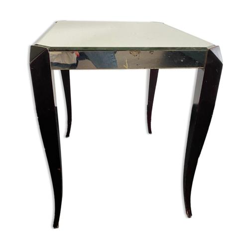 Table Basse Dappoint Bout De Canap En Miroir Et Bois Art Deco Argent