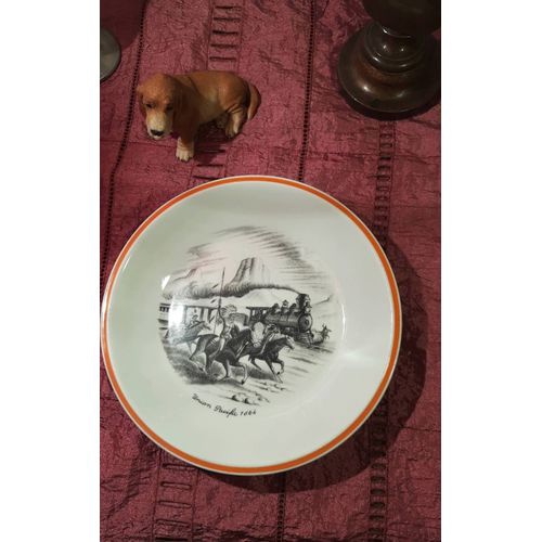 Assiette Porcelaine De Sologne Larchevêque, Titre Union Pacifique 1864. 