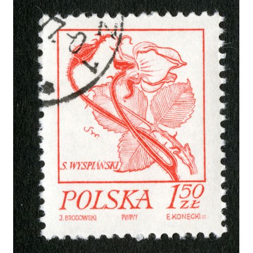 Timbre Oblitéré Polska, S.Wyspianski, Brodowski, Konecki, 1,50 Zl