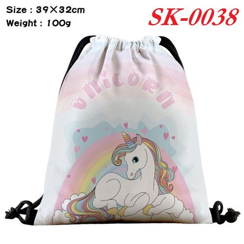 Poche À Cordon Imprimée En Couleur Rainbow My Little Pony Dessin Animé Sac À Dos À Cordon Sac De Rangement Sk-Jj2652