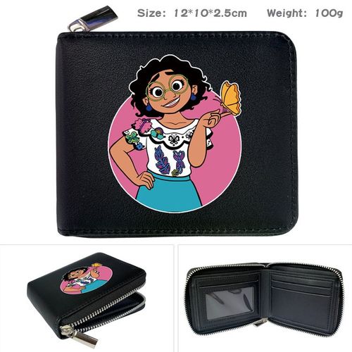 Maison Magique Pleine De Fermeture Éclair Pu Portefeuille Porte-Monnaie En Deux Dimensions Dessin Animé Demi-Pli Court Portefeuille Sac Carte Sac Magie Maison-Jj2873