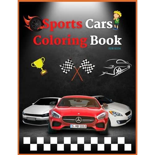 Sports Cars Coloring Book For Kids