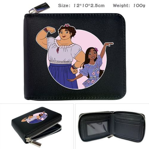 Maison Magique Pleine De Fermeture Éclair Pu Portefeuille Porte-Monnaie En Deux Dimensions Dessin Animé Demi-Pli Court Portefeuille Sac Carte Sac Magie Maison-Jj3529