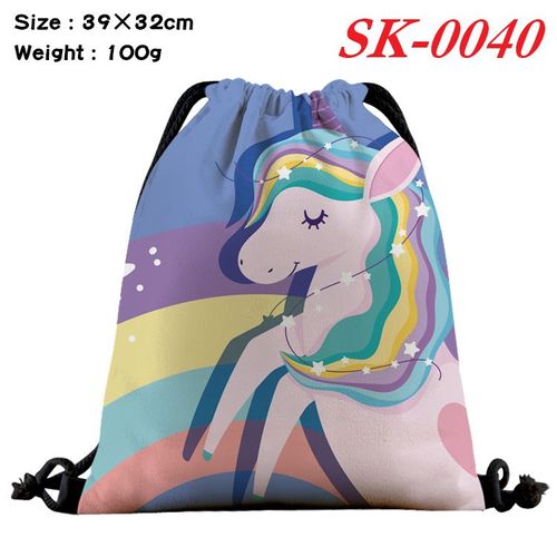 Poche À Cordon Imprimée En Couleur Rainbow My Little Pony Sac De Rangement Pour Sac À Dos À Cordon De Dessin Animé Sk-Jj3963