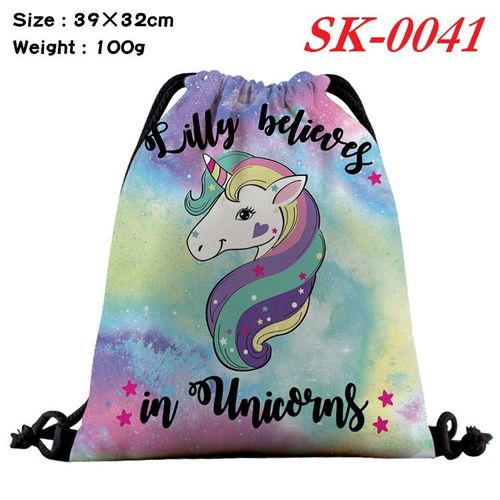 Poche À Cordon Imprimée En Couleur Rainbow My Little Pony Sac De Rangement Pour Sac À Dos À Cordon De Dessin Animé Sk-Jj4598