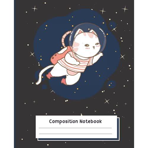 Astronaut Pet Composition Notebook: Wide Ruled, Blank Lined Paperback Notebook, Composition Notebook For Kids