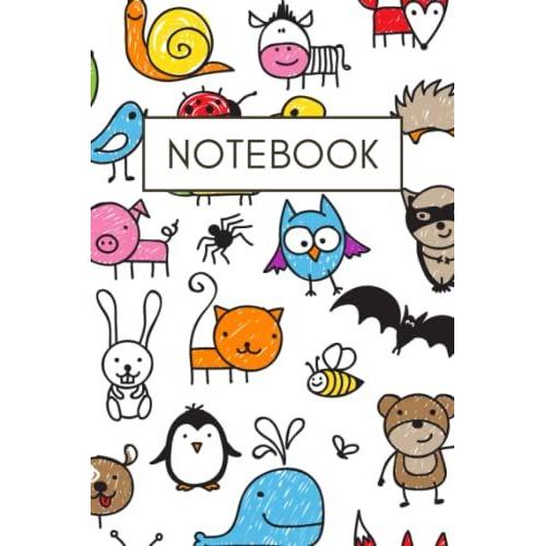 Cute Animal Pattern Wide Ruled Composition Notebook Note Pad For Girls, Teens, Kids, Soft Cover, Medium 6 X 9 Inches, 100 Pages: For Note-Taking, Office, Home, School, Business And More!