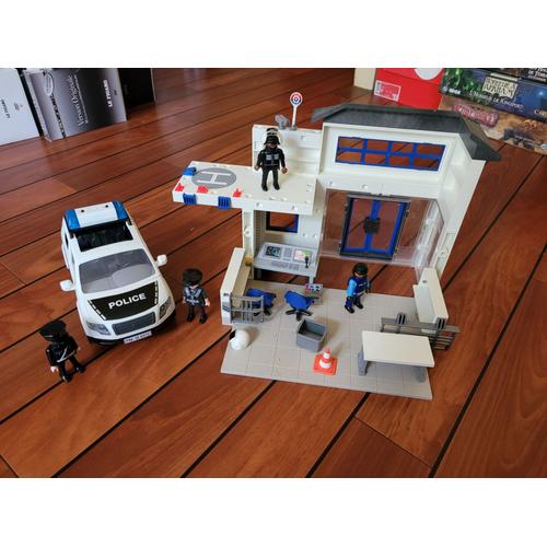 Playmobil Poste De Police/Douanes Contrôle À L'aéroport Avec Véhicule, 4 Policiers Et Accessoires