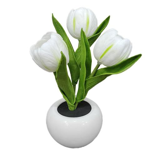 Lampe Led En Forme De Tulipe, Pot De Fleurs, Plante En Pot, Luminaire Décoratif D'intérieur, Idéal Pour Une Chambre À Coucher