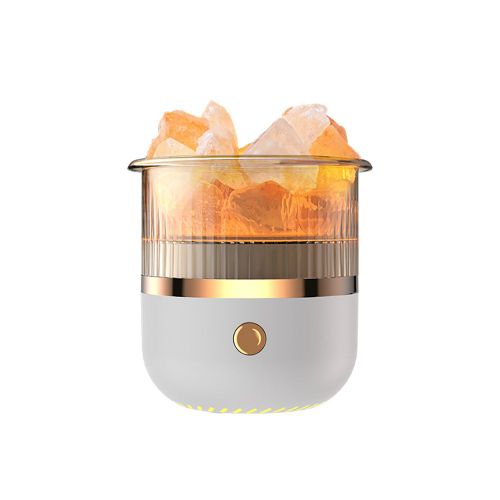 Diffuseur d'arôme d'huile essentielle et de cristal de sel, humidificateur d'air avec lumière LED, diffuseur d'arôme USB pour la maison et le bureau