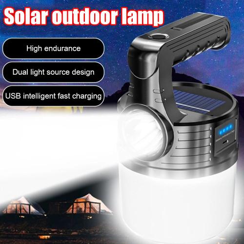 Lampe De Camping Solaire Led 300lm, Projecteur D'extérieur, Tente, Ampoule Rechargeable Par Usb, Lanterne Portable, Lumière Forte D'urgence