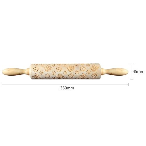 Rouleau À Pâtisserie Pour Noël 35/43cm, Rouleau À Pâtisserie, Pour Biscuits, Biscuits, Fondant, Pâte À Gâteau, Rouleau Gravé, Fleur, Coeur De Renne
