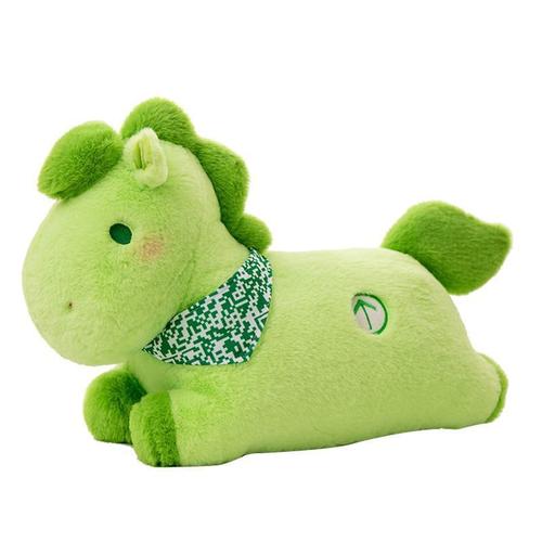 Green Horse Doll 35cm Green Code Passing Doll Oreiller Anti-Épidémie Activité Cadeau Lucky Plush