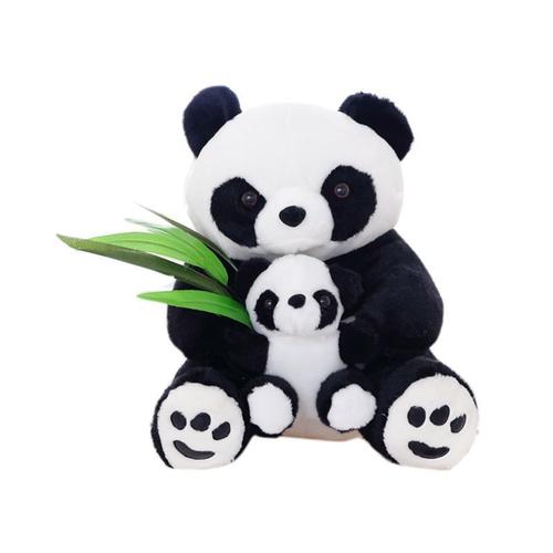 Rokoo 25cm Assis Mère Et Bébé Panda Peluche Jouets Souple Poupées Oreillers Enfants Jouet Cadeaux