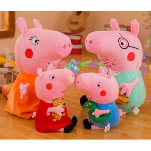 4pcs Peluche Peppa Pig Famille De Peppa 40cm Mère Pig Père Pig 30 Cm Peppa George Pig Peluche Poupée Jouet Cadeau Pour Enfant