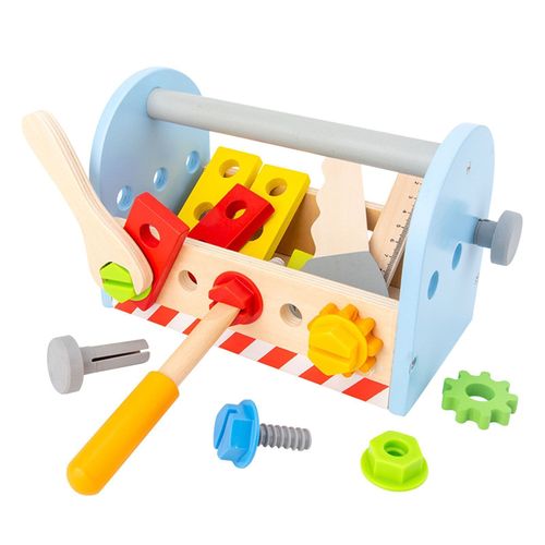 Panier A Outils Portable Ensemble D'outils En Bois Etabli Avec Outils Jouet Bebe Jouets Pour Gar?Ons Filles Ages De 3 4 5 - Générique