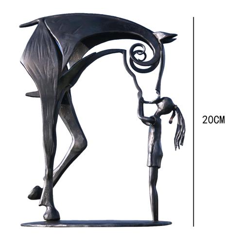 Sculpture d'ailes de cheval en métal, Statue d'art en métal Simple, décoration de cheval gratuite, décoration de maison en métal, cadeau de noël
