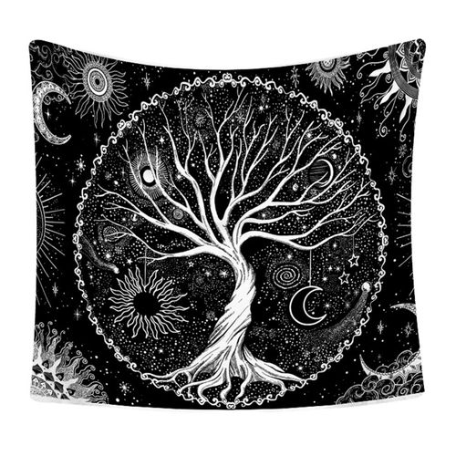 Arbre De Vie Tapisserie D'art De Maison Bohème Tapisserie Décorative Hippie Tapis De Yoga Psychédélique Grande Taille Drap Couverture De Canapé 150*130cm