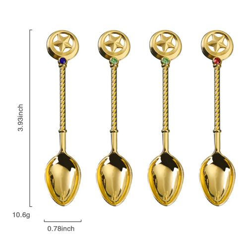 Cuillère À Gâteau En Métal De Style Vintage, Fourchettes À Fruits, Café, Expresso, Ensemble De Couverts Rétro, Pelle En Fer, Cuillère À Glace, 4 Pièces