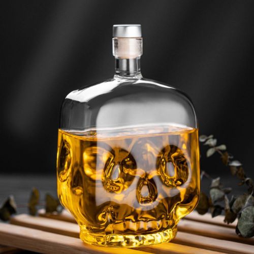 Verre À Shot Tête De Crâne Créatif En Cristal, 1 Pièce, Tasse À Vin, Carafe À Whisky, Bouteille Transparente, Tasse À Bière, Cadeau D'halloween