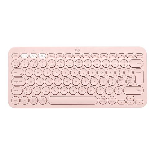 Logitech Clavier Bluetooth multi-appareils K380 - Clavier - sans fil - Bluetooth 3.0 - QWERTY - Espagnol - rose