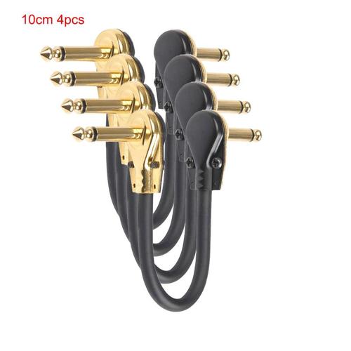 Or 10 cm 4pcs - Câble de guitare, câble Jack, basse, boîte électrique, câble Audio, réduction du bruit, couleur, tressé, câble blindé